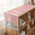 thumbnail image 6 of Happy Easter Table Runner, Cute Bunny Colorful Eggs Spring Flowers Pink Blue Washable Cotton Linen Table Runners 36 Inches Long, Dresser Scarf Runner for Nightstand/End Tables/Round Tables 13''x36'', 6 of 9