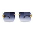 thumbnail image 2 of Leopard OG Gangster Rapper Rimless Wood Buffs Sunglasses Yellow Gold - Smoke, 2 of 4