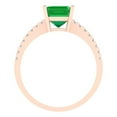 thumbnail image 4 of 2.7ct asscher cut green emerald 14k rose gold Bridal Wedding Engagement Promise Anniversary Ring for Women size 11, 4 of 7