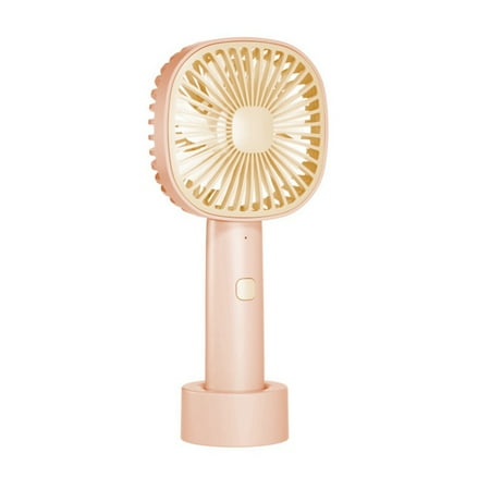 

Super Mini Handheld Fan Pocket Size Portable Battery Fan Strong Airflow 3 Speeds Natural Wind Mode Removable Base Personal Fan For Home Office