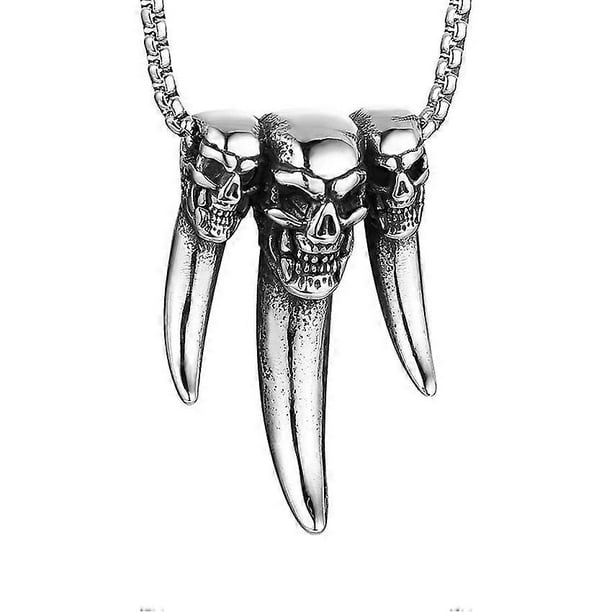 Foreign Trade Ornament Stylish Pendant Tide Skull Indian Wolf Tooth Stainless Steel Necklace Ornament