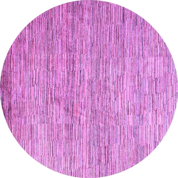 Ahgly Company Indoor Round Oriental Purple Modern Area Rugs, 3' Round
