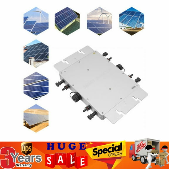 1400W Waterproof Solar Micro Inverter Grid Tie MPPT Pure Sine Wave DC to AC 110V