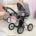 thumbnail image 6 of Bayer Design Grey/Pink Doll Pram City Star W/ Handbag, Convertible to a Pushchair, Adjustable Handle, Foldable, Integrated Basket, Ages 3+, 6 of 7
