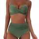 thumbnail image 3 of Traje de baño de mujer con escote en V profundo, cintura alta dividida, bikini sexy ajustado, 3 of 6