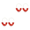 thumbnail image 4 of Sonducket 1 par de aretes delicados de estilo vintage con estampado de leopardo, suministros para fiestas, día de San Valentín para vacaciones, rojo 2Conjunto, 4 of 6