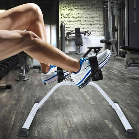 Mini Exercise Bike Leg Pedal Exerciser Folding Upper & Lower Body Cycle - White