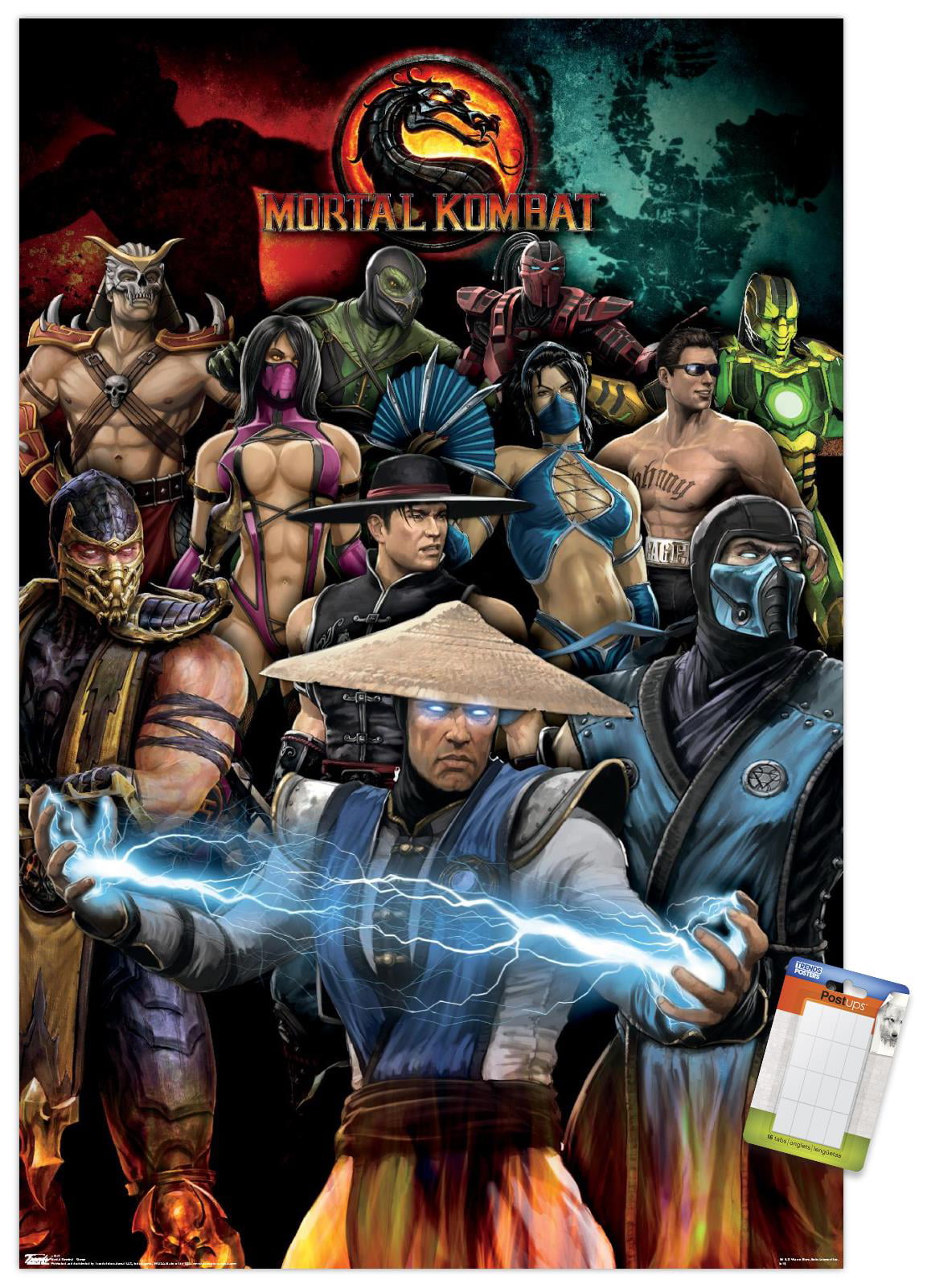 Composición Coordinar cámara Trends International Mortal Kombat - Group Wall Poster 14.725" x 22.375"  Premium Poster & Mount Bundle - Walmart.com
