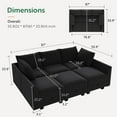 thumbnail image 2 of HONBAY 6-Piece Velvet Modular Sectional Sofa Bed with Large Storage Space for Living Room, Velvet Black, 2 of 8