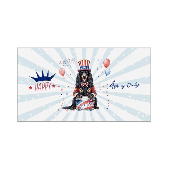 Happy 4th of July Patriotic Afghan Hound Marching Band Uniform Balloons Fireworks Doormat Dog Lover Indoor Outdoor Welcome Mat - 13009