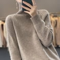 thumbnail image 2 of Pull pour Femmes Col Roulé Tendance 2022 Nouveau Haut de Mode Automne et Hiver Pull Coréen Tricoté, 2 of 7