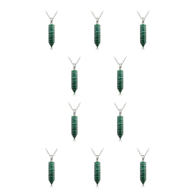 Qarigey Hexágono columna encanto hecho a mano vacaciones aniversario colgantes colgantes cristal puntiagudo encantos decoraciones Verde 10piezas