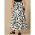 thumbnail image 3 of DARING DIVA Women's Floral Summer Elastic High Waisted A-Line Maxi Skirts XS Black, 3 of 6