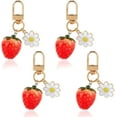 thumbnail image 1 of 4 llaveros de fresa con diseño de margaritas y fresas, accesorios decorativos para mujer., 1 of 5