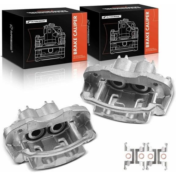 A-Premium Disc Brake Caliper Assembly with Bracket Compatible with Ford Excursion F-250 Super Duty F-350 Super Duty 2000-2005 Rear Left and Right Side 2-PC Set
