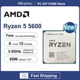 thumbnail image 2 of NUEVO procesador AMD Ryzen 5 5600 R5 5600 3,5 GHz, 6 núcleos, 12 subprocesos, 7 nm, L3 = 32 M, 100-000000927, socket AM4, sin ventilador, 2 of 4