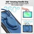 thumbnail image 5 of XYX Case for Samsung Galaxy Tab A11+ Plus 11 Inch 2025/A9+ Plus 2023 with Rotating Stand, Shoulder Strap, 2in1 Shockproof Cover, Navy Blue, 5 of 7