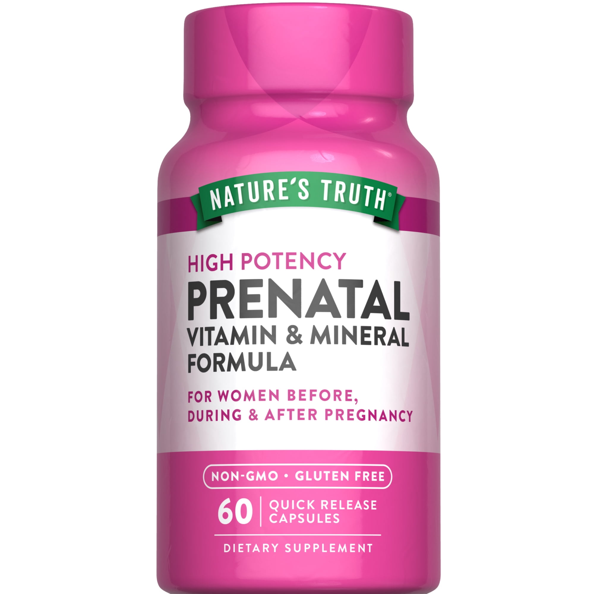 Prenatal Vitamins With Folic Acid | 60 Capsules | by Nature's Truth