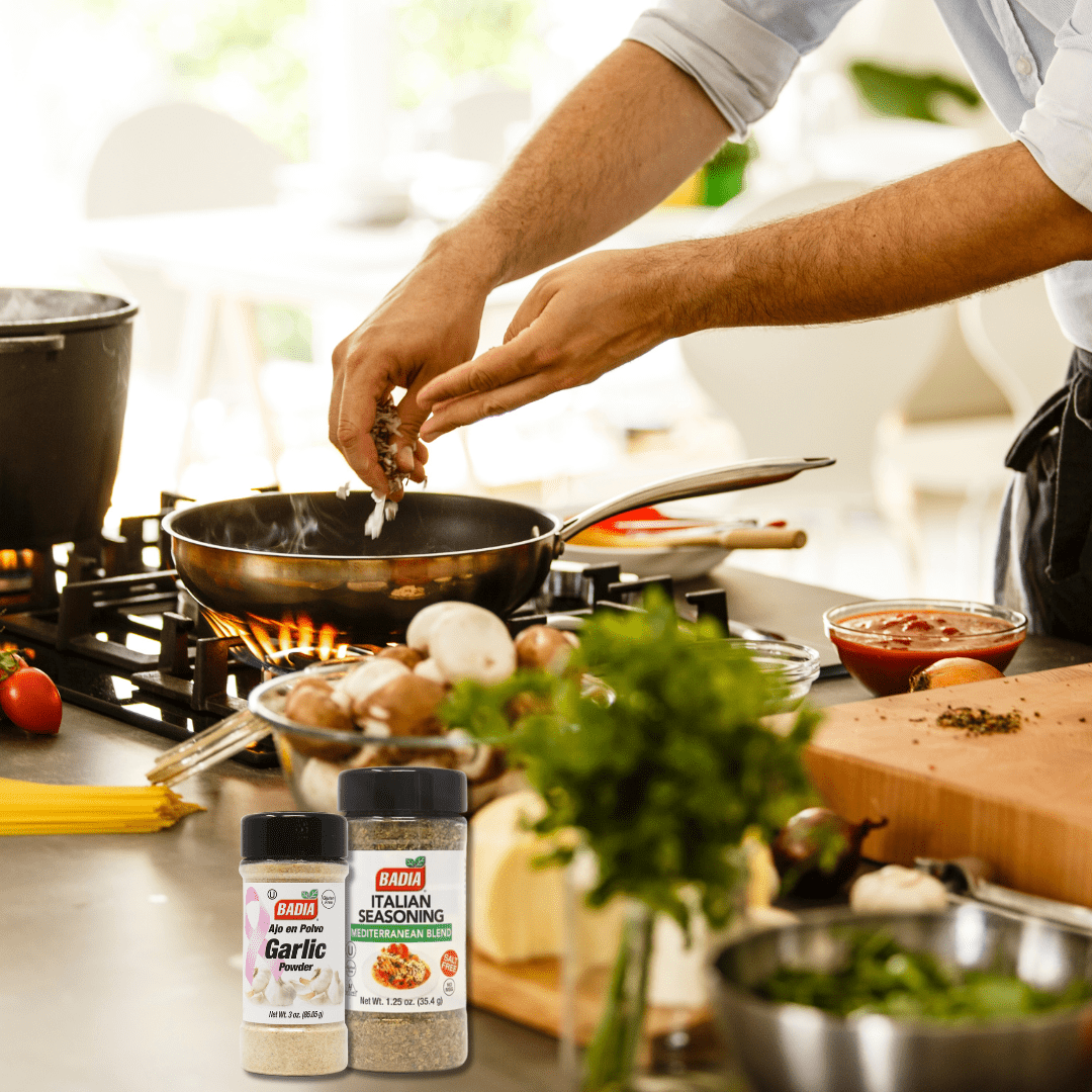 Badia Seasoning New Kitchen Starter 5 Piece Gift Set | Chili Powder, Garlic Powder, Italian Seasoning, Onion Powder, Paprika | Blank June Street Market Recipe Card (style may vary)