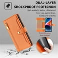 thumbnail image 5 of Leather for Samsung Galaxy S25+ 5G 6.7" Case with 6-Card Holder Zipper Bills Slot, Soft Sheepskin Shoulder Wrist Strap Wallet Case Women,Orange,For Galaxy S25+ 5G, 5 of 8