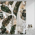thumbnail image 4 of SUNOLIFE Tropical Plants Shower Curtain,Green Palm Leaves Waterproof Fabric Bathroom Curtain with Hooks,72x72 in, 4 of 5