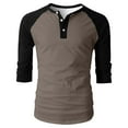 thumbnail image 3 of Summer Spring Henley Shirts for Men Raglan 3/4 Sleeve Jersey Top Baseball T-Shirts Casual Cotton Sport Athletic Tee, 3 of 7
