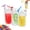 Clear Drink Pouches, variant on 50 Pcs Fruit Drink Pouches with 100 Straw Holes, Freezable Juice Pouches, Translucent Reclosable Zipper Plastic Pouche Drink Bags for Cold & Hot Drinks