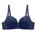 thumbnail image 2 of Push Up Bras for Women Add 2 Cups Sexy Lace Cleavage Extra Padded Plunge Bra Underwire Dark Blue 44, 2 of 6