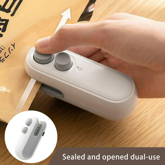 sunsanly Mini Bag Sealer with Cutter Magnetic USB Rechargeable Portable Snacks Food Vacuum Bag Heat Sealing Machine Resealer Opener Kitchen Gadget