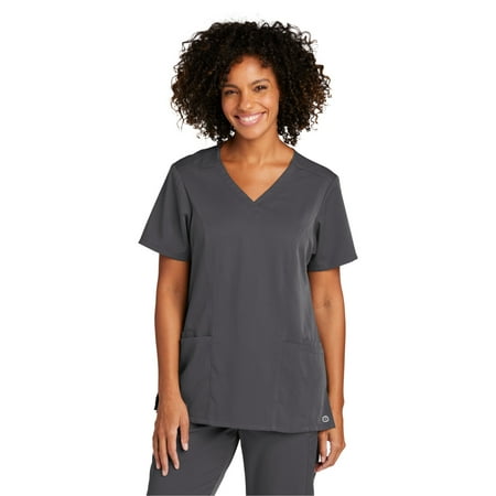 

WonderWink Women s Premiere Flex V-Neck Top WW4168 In Pewter