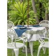 thumbnail image 2 of Outdoor Tablecloth with Umbrella Hole and Zipper, Sage Green Grey Round Table Cloth 54 Inch Waterproof Tablecloth, Geometric Circle Modern Abstract Simple Art Picnic Table Cover for Patio Camping, 2 of 7
