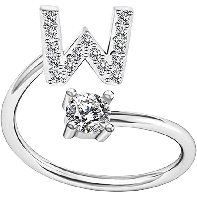 Letter Open Ring Adjustable Women Rings ,Adjustable Fashion Premium Letter Ring Suitable For Girlfriend And Wife W