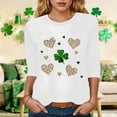 thumbnail image 2 of felwors St Patty's Day Shirt Women 2025 Casual Plus Size 3/4 Sleeve Irish Clover Shirts Funny Saint Patrick's Tunic Tops (White, XL), 2 of 7
