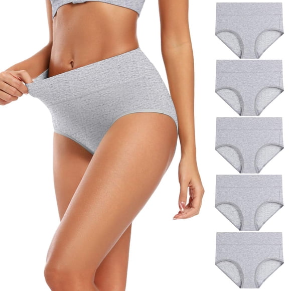 Ropa interior Molasus para mujer, algodón suave, cintura alta, color gris, talla 8