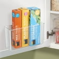 thumbnail image 2 of mDesign Plastic Adhesive Wall Mounted Kitchen Organizer, 11" Wide - Clear, 2 of 9