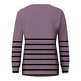 thumbnail image 5 of hotojiny Casual Sweatshirt for Women Long Sleeve Loose Crew Neck Pullover Tops Fall Fashion Striped Shirts with Pocket, 5 of 5