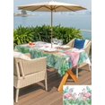 thumbnail image 5 of Outdoor Tablecloth with Umbrella Hole for Patio/Picnic/Party/Camping, Pink Flamingo Waterproof Table Cloth Rectangle Table Cover Washable, Summer Tropical Palm Leaves Modern (52"x 70"), 5 of 9