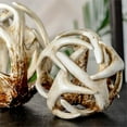 thumbnail image 3 of Mercana Ramus I 4.8" horn shaped  decorative brown resin orb ball, 3 of 10
