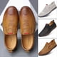 thumbnail image 2 of Men's Soft PU Leather Shoes Slip On Handmade Flat Business Shoes Low Shoes, 2 of 4