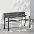 thumbnail image 3 of Outsunny Garden Bench Outdoor, Patio Bench with Armrests and Slatted Seat, 3 of 10
