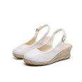 thumbnail image 4 of Penkiiy Womens Wedge Sandals Espadrilles Closed Toe Slingback Buckle Strap Comfortable Casual Summer Platforms 42 White, 4 of 9