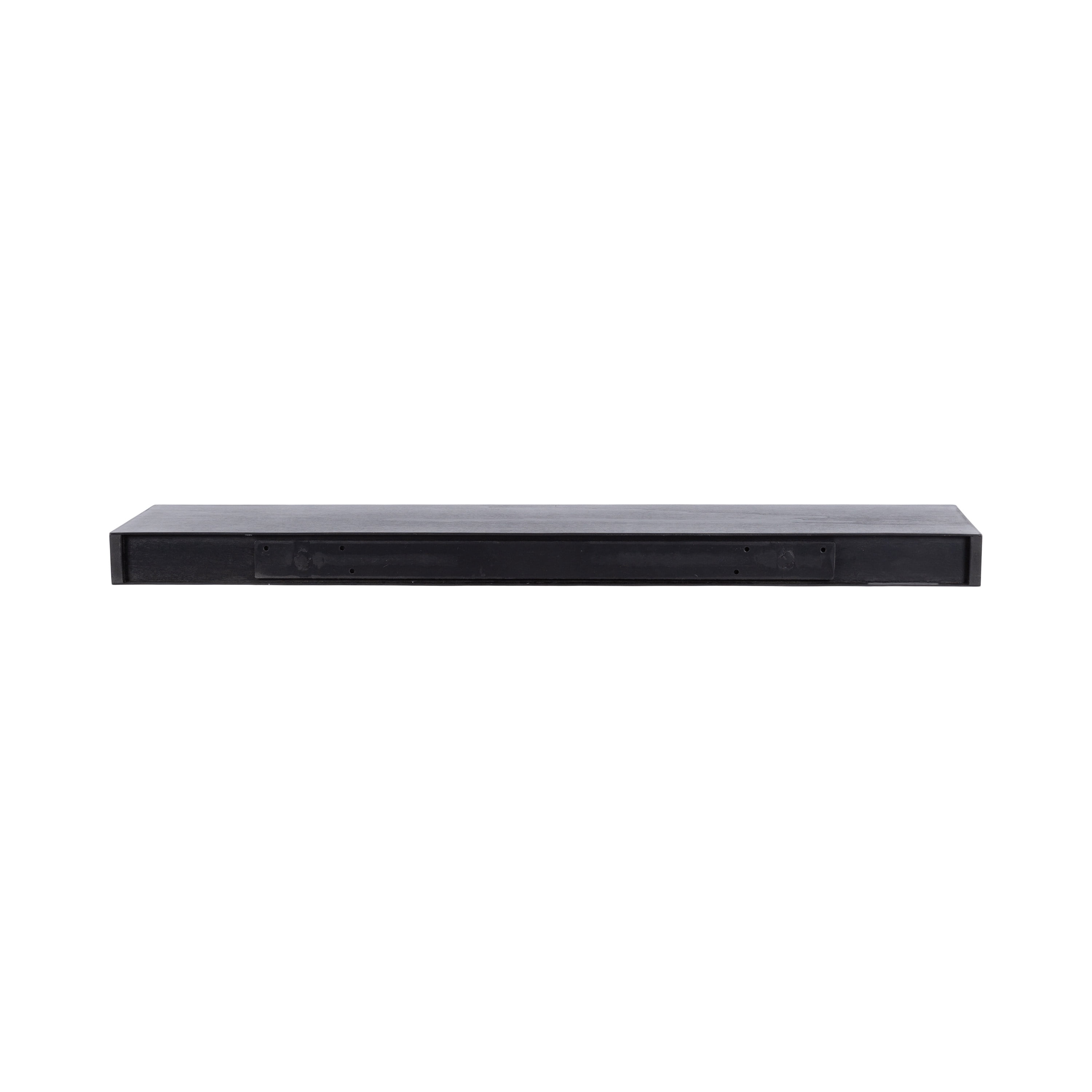 Kate and Laurel Havlock Modern Natural Floating Shelf, 36 x 8, Black, Functional Bathroom and Kitchen Shelf for Storage and Display of Picture Frames or Plants