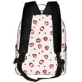 thumbnail image 3 of Lsque Lips Kiss Pattern Backpack – School Travel Canvas Daypack with Ergonomic Padded Straps, Multiple Compartments & Leather Handle, 3 of 5