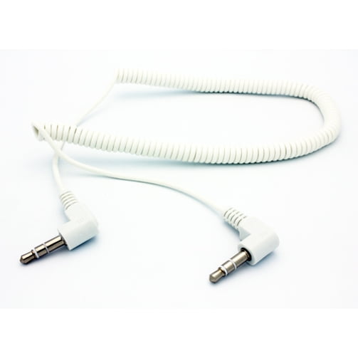 White Coiled Aux Cable Car Stereo Wire Audio Speaker Cord 3.5mm Aux-in Adapter Auxiliary YOV for Samsung Galaxy S5 Sport (SM-G860P) S6 Active S906L, S7 Active, Sol Tab 2 10.1 7 3 10.1 GT-P5210 7.0 8.0