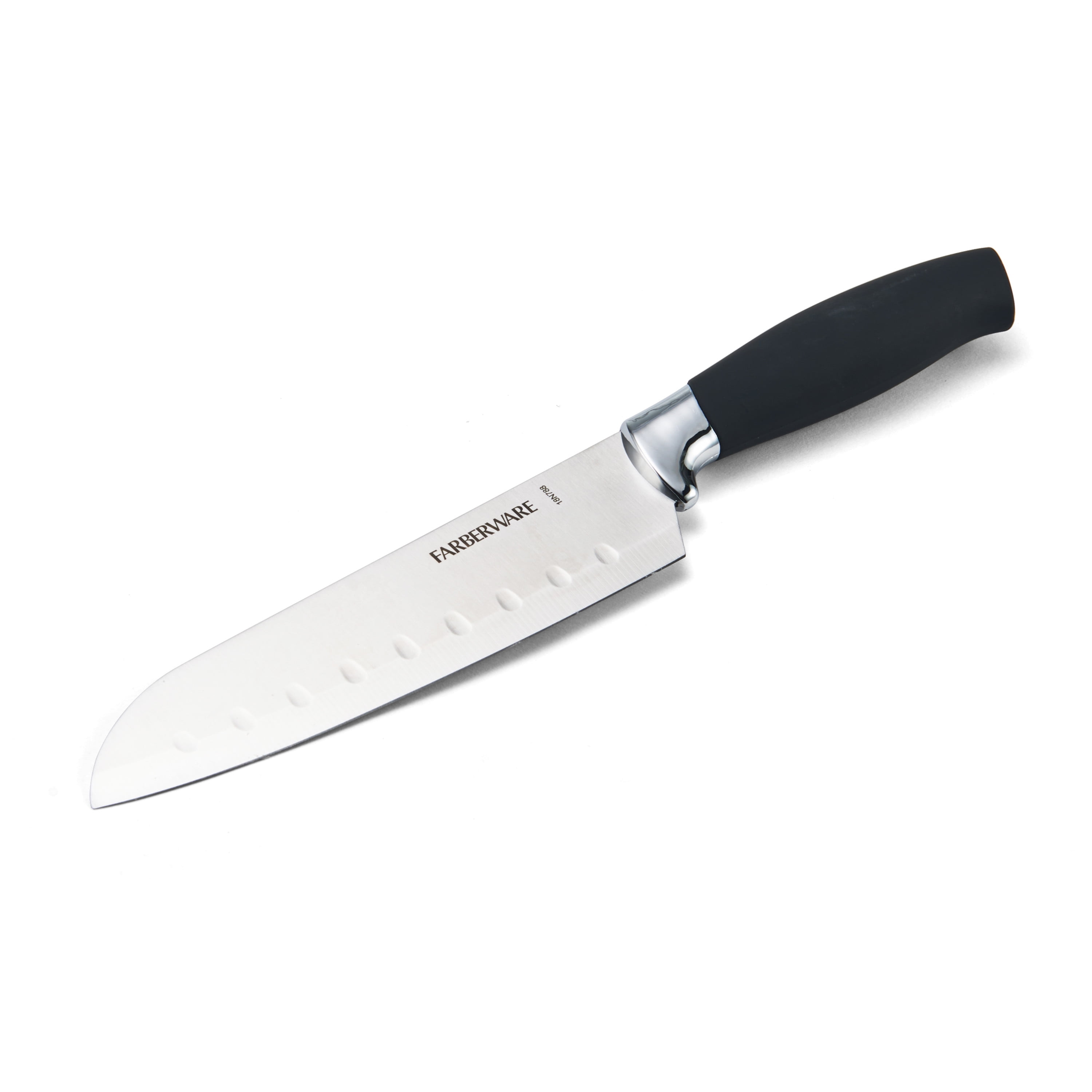 Farberware 7inch Soft Grip Santoku Knife with Black Handle Walmart