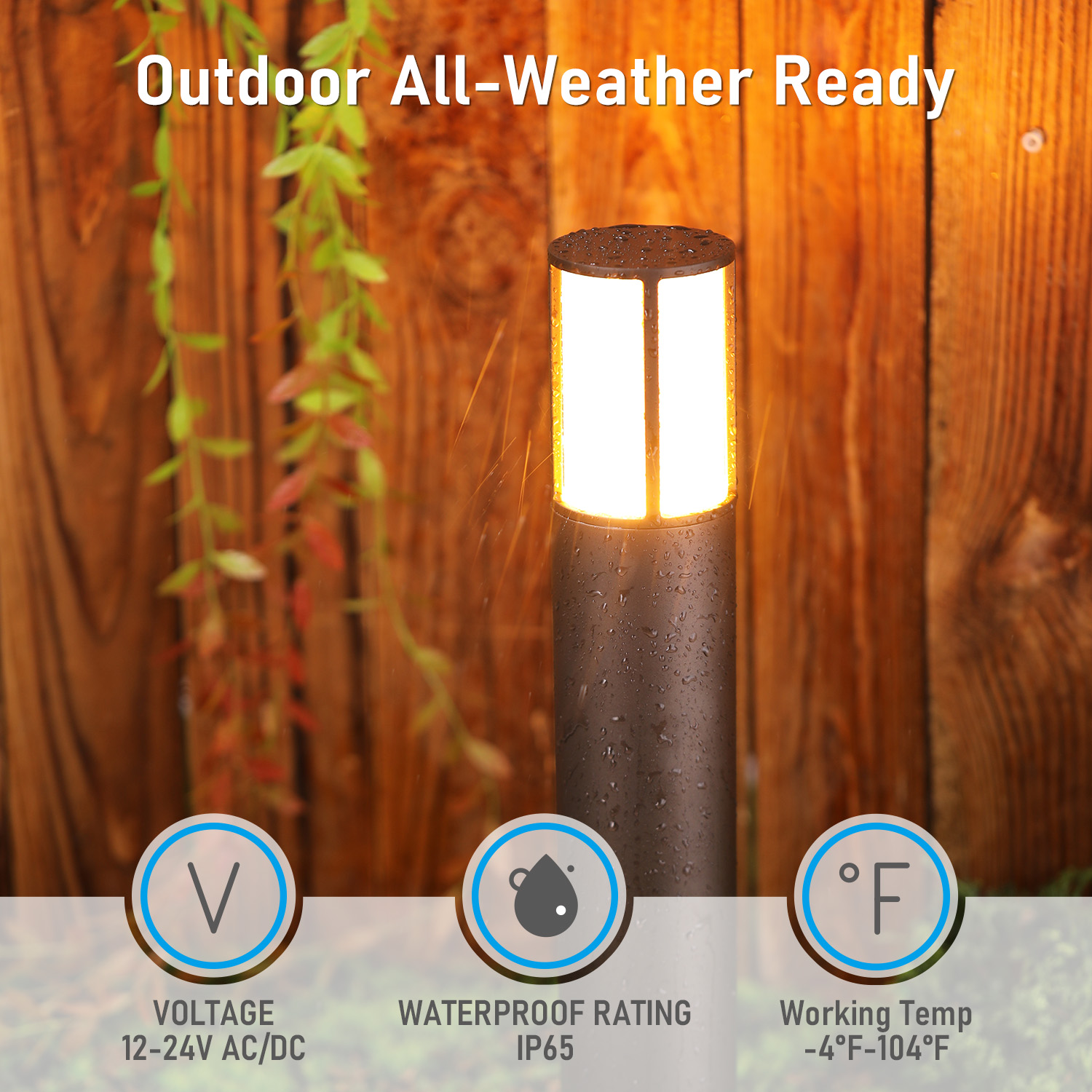 8 Pack 5CCT Low Voltage 5W LED Bollard Pathway Lights, Outdoor Landscape Lighting, 1800K/2700K/3000K/4000K/5000K Selectable, 12-24V AC/DC, Oil Rubbed Bronze