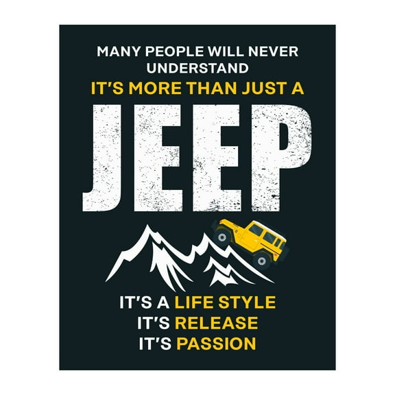 It's A Lifestyle- Release- Passion- Rustic Outdoors Wall Art Decor, Retro Off Roads Mountain Wall Art Print, For Home Decor, Garage Decor, & Lake Decor. Great Gift for Jeep Lovers!