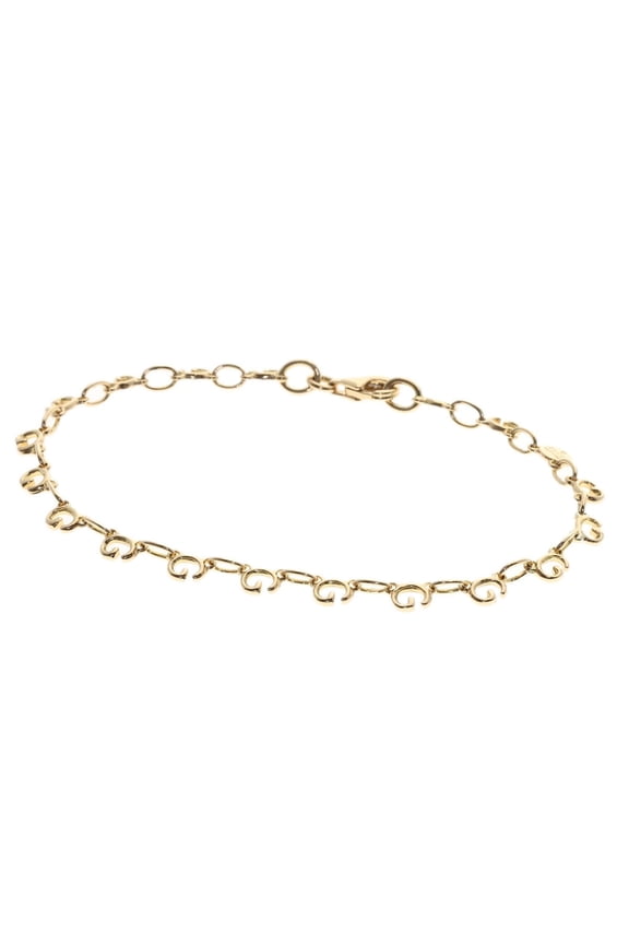 Pre-Owned Gucci G-logo bracelet, 18K yellow gold, women's.
