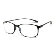 Calabria 720 Flexie Round Square Reading Glasses +3.00 Ebony Men/Women Bendable One Power Readers Flexible TR90 Frame
