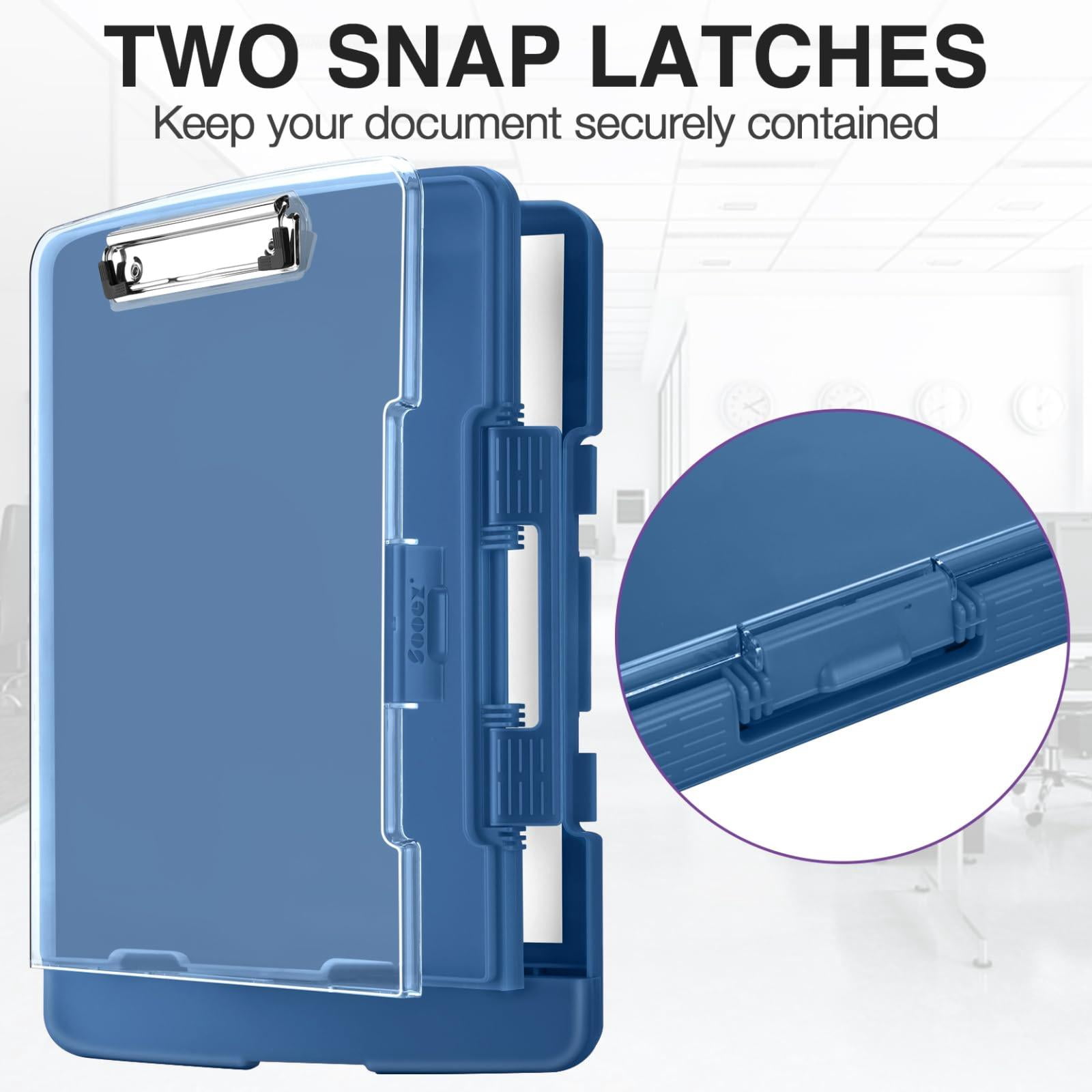 Clipboard With 2 Storage & Pen Holder  Heavy Duty Clip Boards 8.5x11 Dual Clearview Dry Erase Real Hinge High Capacity School Office Supplies